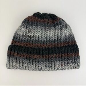 Handmade In USA Women's OSFM Hand Knit Beanie Winter Hat Cap Ribbed Cuffed NEW!